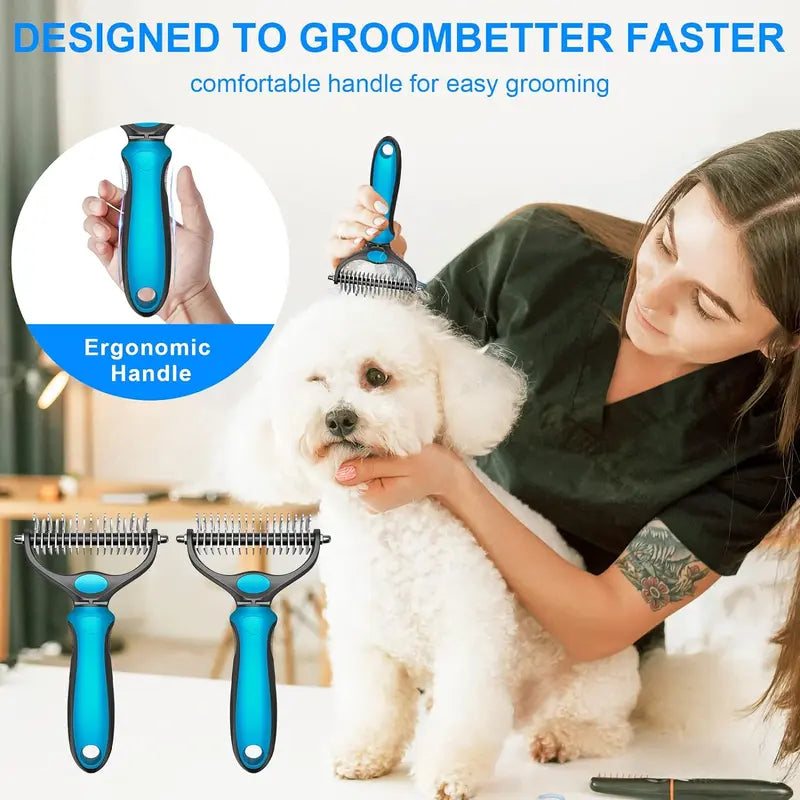 Double-Sided Deshedding Pet Brush