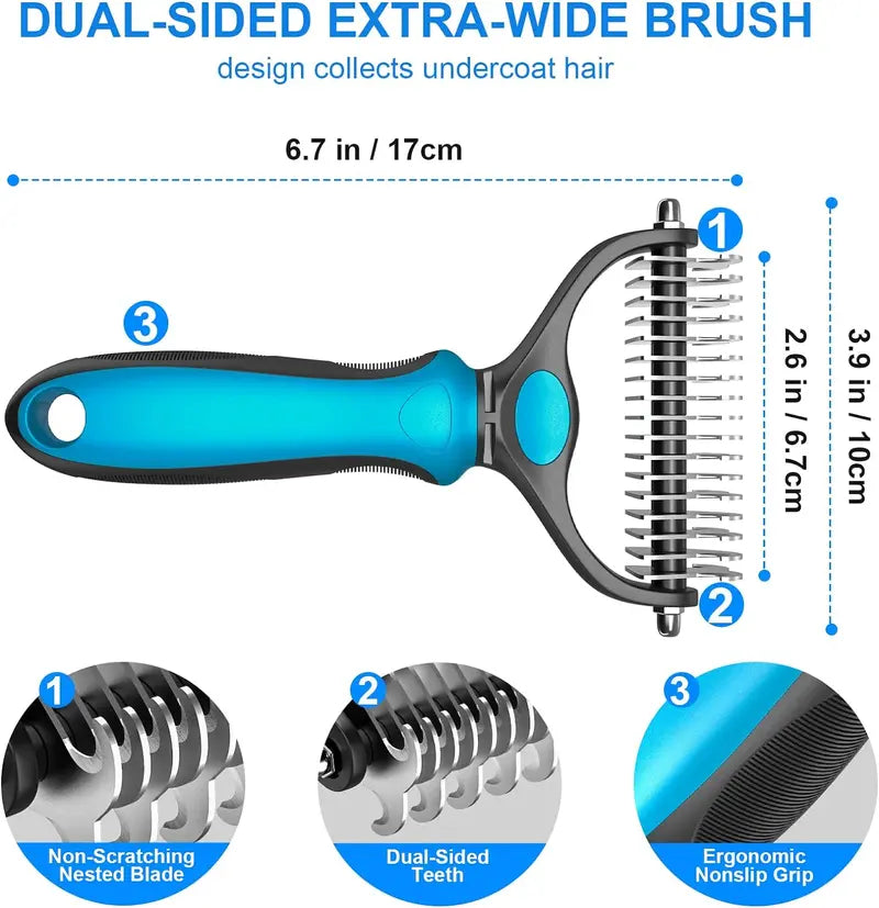 Double-Sided Deshedding Pet Brush